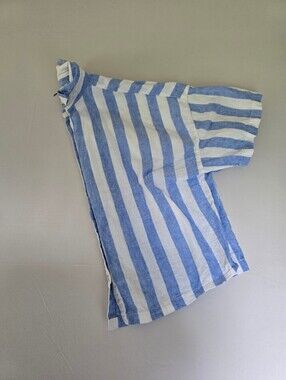 C&C California 100% Linen Striped Button Down Short Sleeve Size XL